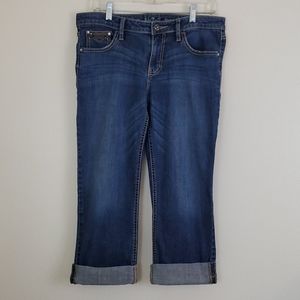 Apt. 9 Straight Leg Cuffed Blue Capri Pants - 8